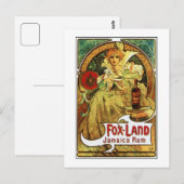 Vintager Jugendstil Mucha Jamaica Rum und Postkarte (Vorne/Hinten)