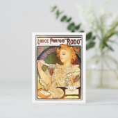 Vintager Jugendstil Mucha Parfüm und Postkarte (Stehend Vorderseite)
