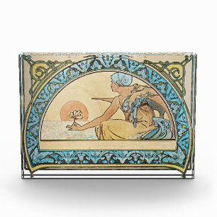 Vintager Jugendstil-Sonnenuntergang Fotoblock