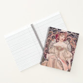 Vintager Jugendstil-Traum von Alphonse Mucha Notizblock (Innenseite)