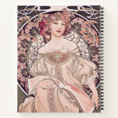 Vintager Jugendstil-Traum von Alphonse Mucha Notizblock (Rückseite)