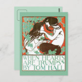 Vintager Jugendstil, wenn Herzen Tromps sind Postkarte (Vorne/Hinten)