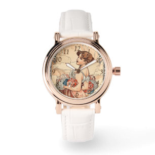 Vintager Jugendstilsommer an der Alphonse Mucha Armbanduhr