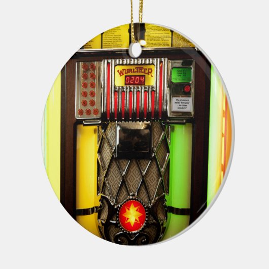 Vintager Jukebox Keramik Ornament (Links)