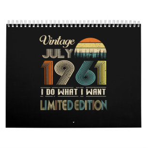 Vintager Juli 1961 Was ich Wollte Limited Edition Kalender