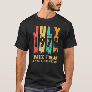 Vintager Juli 1976 46 Jahre alt 46. Geburtstag T-Shirt