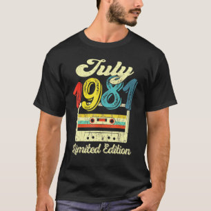 Vintager Juli 1981 Cassette Tape 40. Geburtstag De T-Shirt