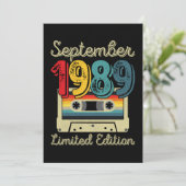Vintager Juli 1989 Cassette Tape 32. Geburtstag Einladung (Stehend Vorderseite)