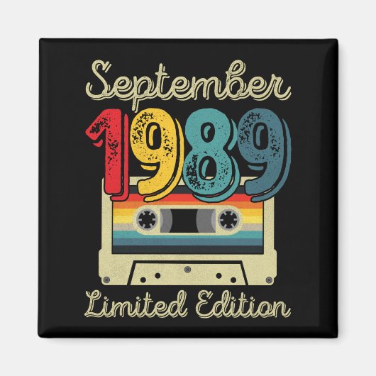 Vintager Juli 1989 Cassette Tape 32. Geburtstag Magnet (Vorne)