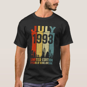 Vintager Juli 1993 29 Geburtstag 29 Jahre alt 1993 T-Shirt