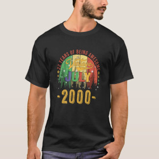 Vintager Juli 2000 22 Jahre alt 22. Geburtstag Awe T-Shirt