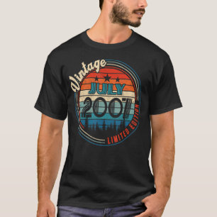 Vintager Juli 2007 15 Jahre alter Geburtstag T-Shirt