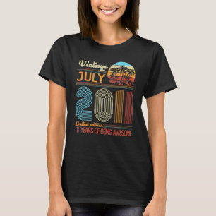 Vintager Juli 2011 11 Jahre alter 11. Dezember Dek T-Shirt