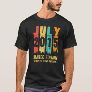 Vintager Juli 2015 7 Jahre alt 7. Geburtstag T-Shirt