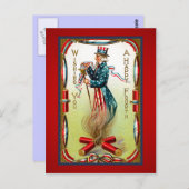 Vintager Juli Vierte Uncle Sam USA Postcard Postkarte (Vorne/Hinten)
