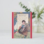 Vintager Junge auf einem türkischen Erntedank Postkarte (Stehend Vorderseite)