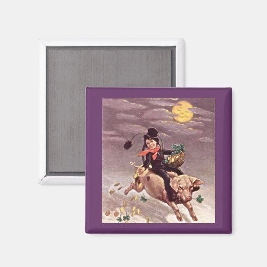 Vintager Junge bei Pig Magnet (Vorderseite/Rückseite)