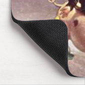 Vintager Junge bei Pig Mousepad (Ecke)