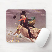 Vintager Junge bei Pig Mousepad (Mit Mouse)
