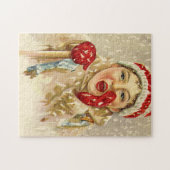 Vintager Junge im Schnee Puzzle (Horizontal)