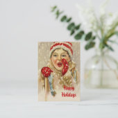 Vintager Junge im Schnee Visitenkarte (Stehend Vorderseite)