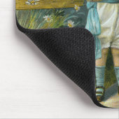 Vintager Junge mit Garten-Blume Mousepad (Ecke)