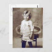 Vintager Junge mit Hammer Postkarte (Vorne/Hinten)