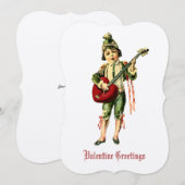 Vintager Junge mit Herzgitarre Valentine Feiertagskarte (Vorne/Hinten)