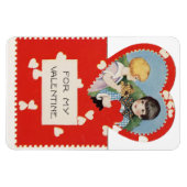 Vintager Junge mit weiblichem Valentinin-Magnet Magnet (Horizontal)