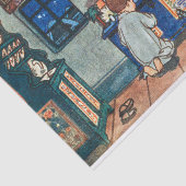 Vintager Junge mit Weihnachtsspielzeug-Malerei Seidenpapier (Ausschnitt)