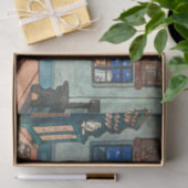 Vintager Junge mit Weihnachtsspielzeug-Malerei Seidenpapier (Geschenk)