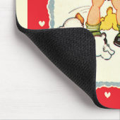Vintager Junge Rette ein Kätzchen von Racing Welpe Mousepad (Ecke)