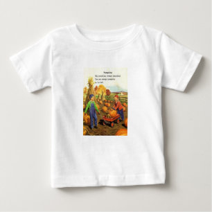 Vintager Junge und Mädchen mit Pumpkins Baby T-shirt