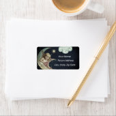 Vintager junger Engel auf Moon - Persönliche Adres Adressaufkleber (Insitu)