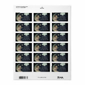 Vintager junger Engel auf Moon - Persönliche Adres Adressaufkleber (Vorne)