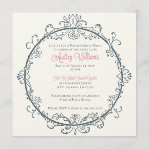 Vintager Junggeselinnen-Abschied Einladung