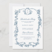 Vintager Junggeselinnen-Abschied mit dunkelblauem  Einladung (Vorderseite)