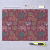 Vintager Jungle Safari Pink Seidenpapier (Handwerk)