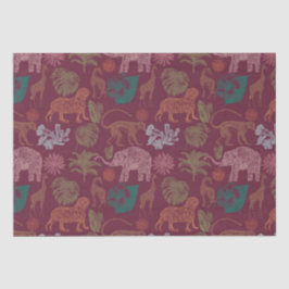 Vintager Jungle Safari Pink Seidenpapier