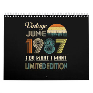 Vintager Juni 1987 Was ich Wollte Limited Edition Kalender