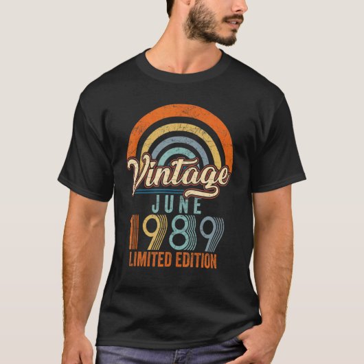 Vintager Juni 1989 33. Geburtstag T-Shirt (Vorderseite)