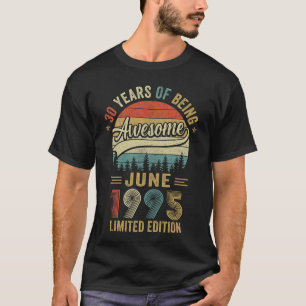 Vintager Juni 1995 30 Jahre alt 30. Geburtstag Män T-Shirt
