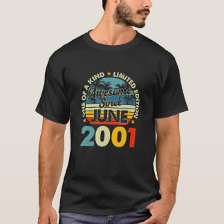 Vintager Juni 2001 20 Jahre alt 20. Geburtstag Ret T-Shirt