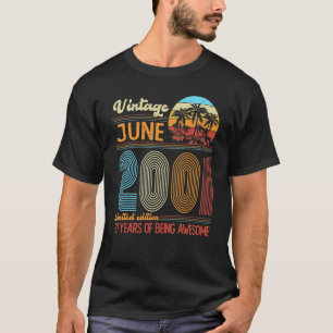 Vintager Juni 2001 21 Jahre alt 21. Dezember Dekor T-Shirt