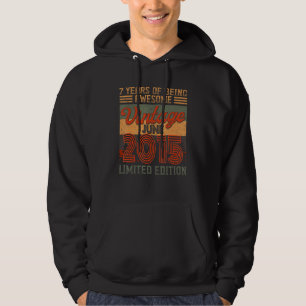 Vintager Juni 2015 7 Geburtstag 7 Jahre alt sein Hoodie