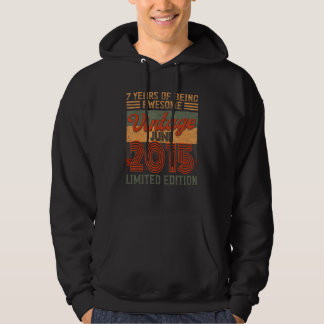 Vintager Juni 2015 7 Geburtstag 7 Jahre alt sein Hoodie