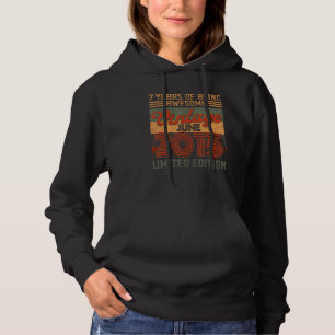 Vintager Juni 2015 7 Geburtstag 7 Jahre alt sein Hoodie