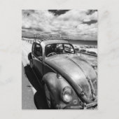 Vintager Käfer an der Küste Postkarte (Vorderseite)