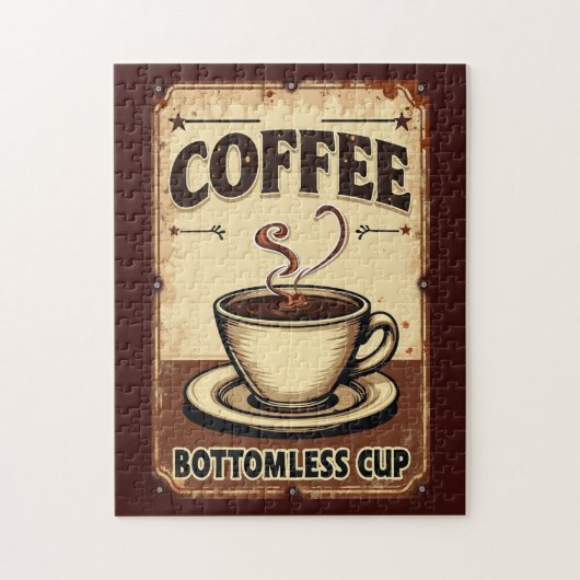 Vintager Kaffee Bottomless Cup Puzzle (Vertikal)