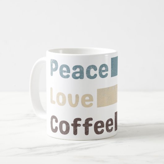 Vintager Kaffee bunter Text Liebe Kaffee Kaffeetasse (Vorderseite Links)